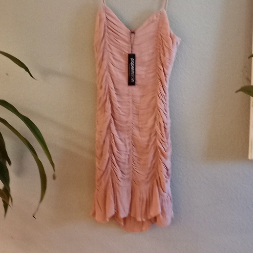Papermoon Pastel Pink Ruffled Sweetheart Neckline Coquette Girl Feminine Dress S
